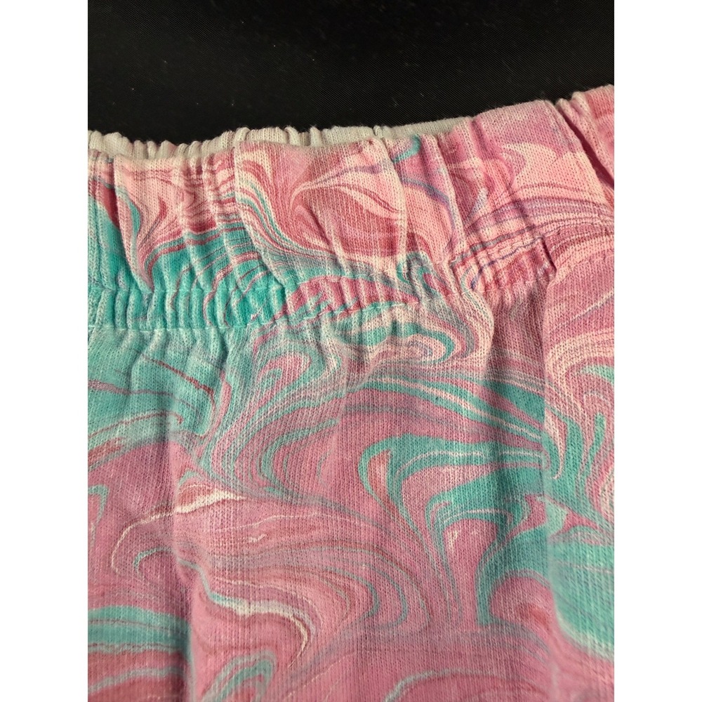 Shirleighs Marbled Art Kids Skirt Pink Teal Hand Dyed Cotton Size L Made in USA - Picture 2 of 9